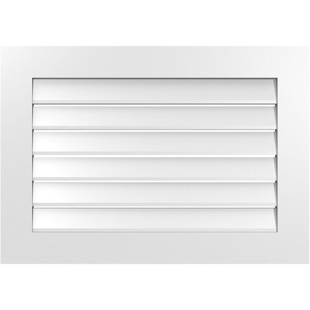 Ekena Millwork Vertical Surface Mount PVC Gable Vent: Functional, w/ 3-1/2"W x 1"P Standard Frame, 34"W x 24"H GVPVE34X2401SF